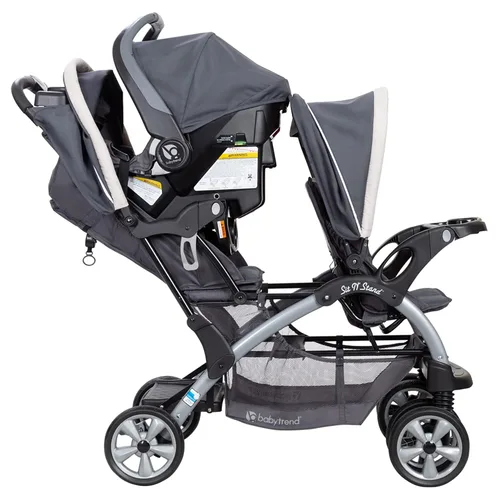Miniatura 9 de Baby Trend Sit N' Stand Cochecito convertible de uso múltiple, fácil de plegar, para bebé y niño pequeño, con arnés de seguridad y canastilla
