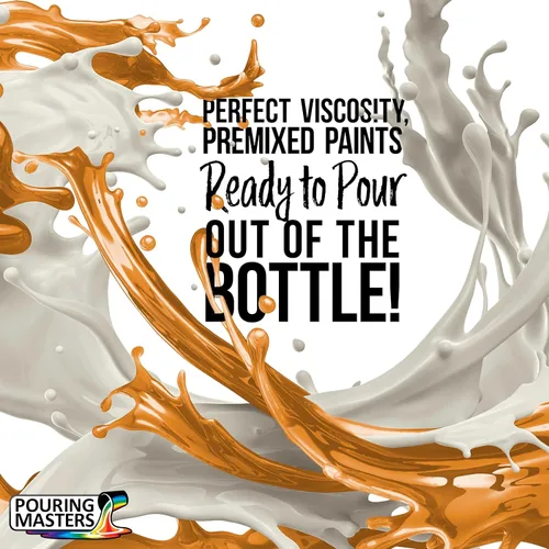 Miniatura 2 de Pintura acrílica para verter, blanco titanio, Pouring Masters - listo para verter – Premium, 32 onzas, pre-mezclado a base de agua – para lienzo