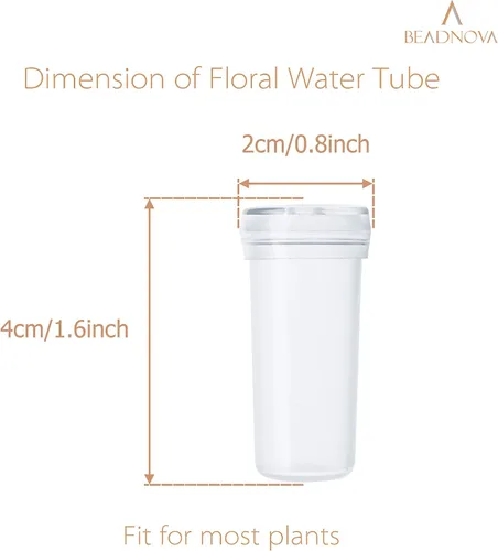 Miniatura 2 de BEADNOVA Tubos de agua florales de plástico de 1.6 pulgadas para viales de flores con tapas para decoración de arreglos florales