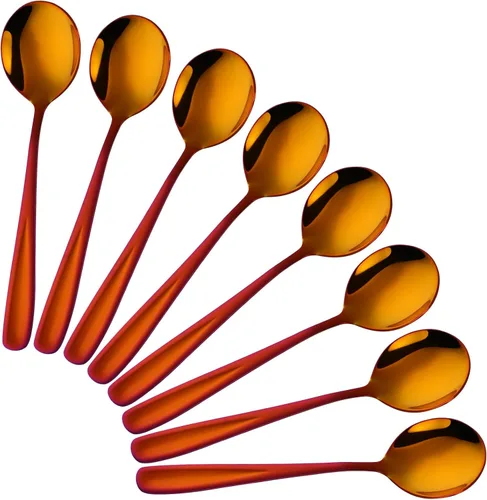 Miniatura 17 de 8-Piece Stainless Steel Table Spoons, 7 Inch Soup Spoons for Cereal, Dessert, Soup, Coffee & Tea(black）