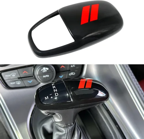Miniatura 12 de Cubierta de cabeza de perilla de cambio de marcha para accesorios Dodge Charger 2015-2023 Challenger 2015-2024 Durango 2016-2026, inserción