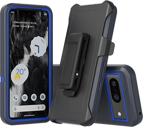 Miniatura 7 de Funda compatible con Google Pixel 8, con clip para cinturón, resistente, a prueba de golpes, protección de cuerpo completo, con función atril