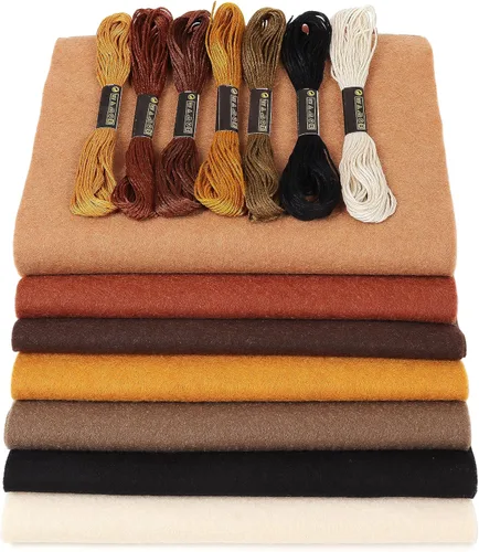 Miniatura 2 de Hojas de tela de fieltro suave marrón: ZAIONE 7 rollos 8"x35" hoja de fieltros de colores surtidos rollo de 0.055 in de grosor para manualidades