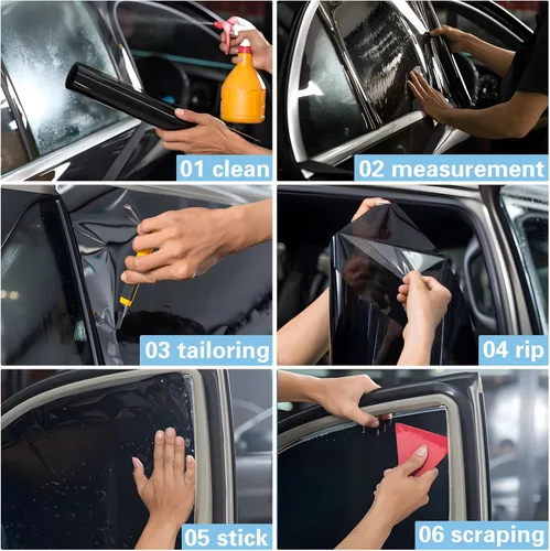 Miniatura 5 de Película de tinte para ventanas de auto, 50% VLT, 20 pulgadas x 10 pies, tintes de ventana de cerámica, bloquea el 99% de los rayos UV e IR