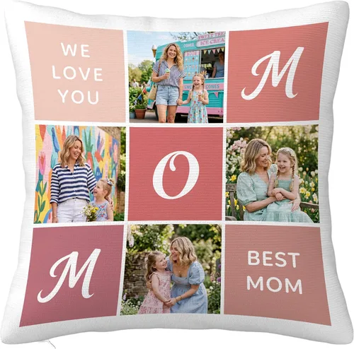 Miniatura 32 de Easycosy Almohada personalizada con texto de imagen, funda de almohada con foto, regalos personalizados para parejas, funda de cojín con foto, 4