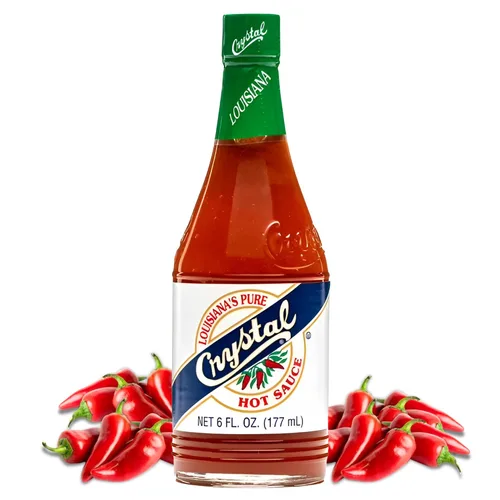 Miniatura 9 de Crystal Louisiana's Pure Hot Sauce con ajo, 12 onzas, pimientos de cayena añejos, calor medio, sabor Gumbo a Bloody Mary's
