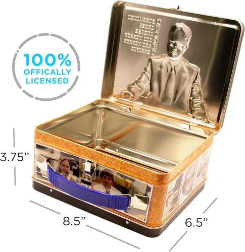 Miniatura 2 de Aquarius The Office Fun Box - Caja de almacenamiento de lata resistente con mango de plástico y cubierta frontal en relieve, mercancía