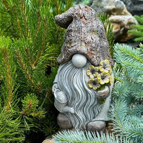 Miniatura 6 de Mood Lab Gnomo de jardín – Figura de gnomo de llave – Estatua de césped de 9.25 pulgadas – para decoración al aire libre o de la casa