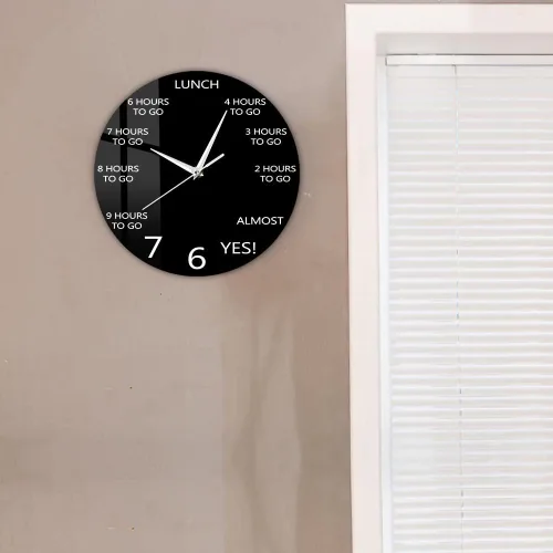 Miniatura 6 de Reloj de pared divertido de oficina de 12 pulgadas para el lugar de trabajo de la empresa, cuenta regresiva de las 5 en punto, cuarzo silencioso