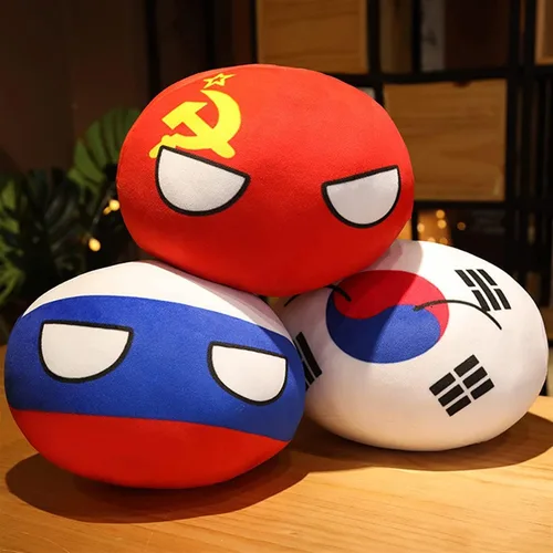 Miniatura 4 de Pelota de campo argentina, peluche de pelota de campo, muñeca de peluche Polandball con colgante de bola de campo para cosplay, lindo llavero