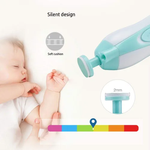 Miniatura 3 de Lima eléctrica de uñas para bebés con luz, 6 cabezales de molienda, kit de cortaúñas seguro para bebés recién nacidos y niños pequeños, dedos