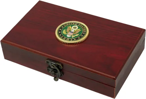 Miniatura 3 de Juego de regalo del ejército de los Estados Unidos Juego de cartas y dados Tarjetas de insignia de rango del ejército Regalos del ejército