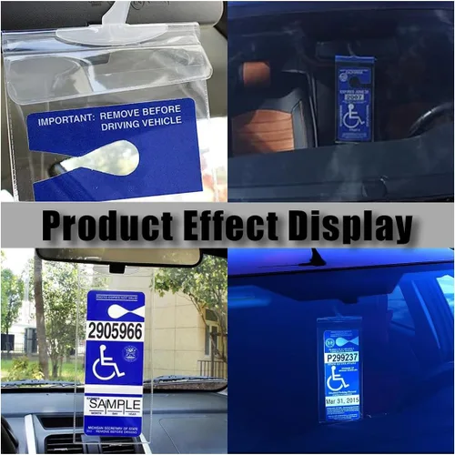 Miniatura 4 de JOYCOURT 2 soportes portátiles para discapacitados, ultra transparente, funda protectora para permiso de estacionamiento para discapacitados