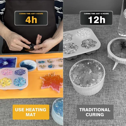 Miniatura 3 de Kit de alfombrilla de calentamiento para moldes de resina 26 piezas: máquina de curado de resina epoxi para moldes de resina, reduce el tiempo