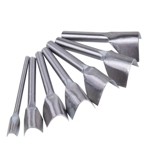 7 herramientas de corte de cuero para manualidades en forma de V, herramientas de corte para cinturón, cartera, bolsa con 7 tamaños (0.394 in/0.591