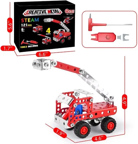 Miniatura 6 de Ferthor Fun Juguetes de Construcción STEM para Niños de 8-12 Años, Conjuntos Creativos Serie de Camiones de Bomberos Kit de Modelo, Juguetes