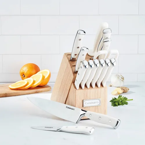 Miniatura 4 de Cuisinart - Juego de 15 cuchillos con bloque, acero inoxidable de alto carbono, remache triple forjado, natural C77CTR-15P