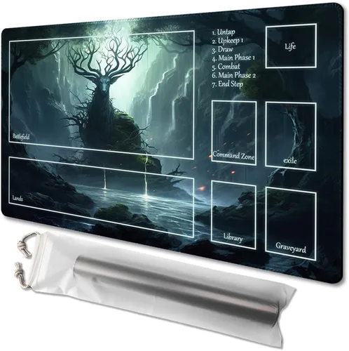 Miniatura 59 de MTG - Tapete de juego tamaño 24 x 14 pulgadas, bolsas de almacenamiento gratuitas, respaldo antideslizante, impresión, ideal para entusiastas