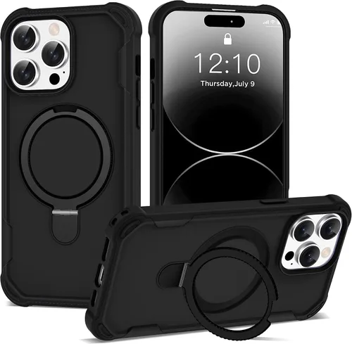 Miniatura 35 de Funda compatible con iPhone 12 y 12 Pro de 6.1 pulgadas con soporte de anillo magnético [protección militar contra caídas] [compatible con MagSafe]