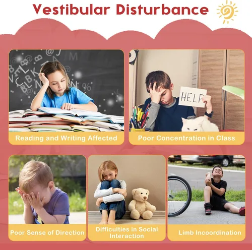Miniatura 3 de BABAMU Juguetes sensoriales para niños con autismo, productos sensoriales para autismo, para sentarse y girar, juguetes para autismo, silla Rojo +