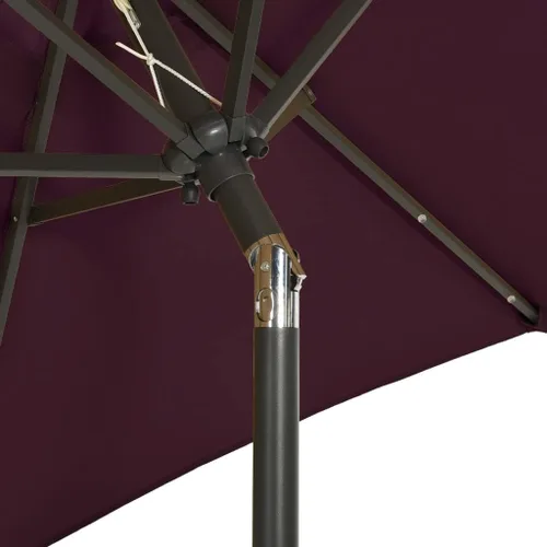 Miniatura 6 de vidaXL Sombrilla inclinable con luces LED, protección UV y resistente a la humedad, construcción de aluminio duradera, 78.7 pulgadas de diámetro