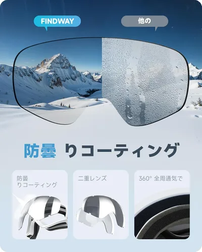 Miniatura 4 de findway - Gafas de esquí para niños, OTG, antiempañantes, para usar sobre lentes, gafas de nieve y snowboard para niños y niñas