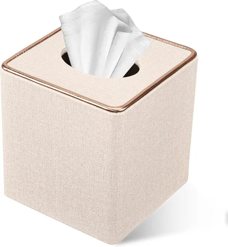 Miniatura 10 de Cubierta de caja de pañuelos, soporte de caja de pañuelos de cuero PU Rectangular Box Covers para el hogar/oficina/decoración del coche 9.84 "X5.23