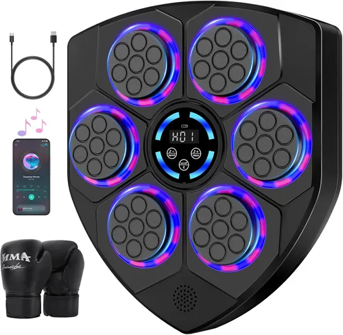 Miniatura 9 de TGLLM Music Boxing Machine, Interactive Punching Trainer with Boxing Gloves, Large Size Wall Mounted Electronic Boxing Target for Adult Kids, 9