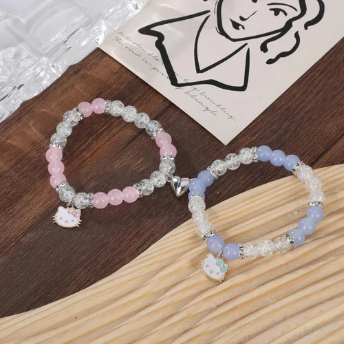 Miniatura 5 de SacXand Matching Bracelets for Couples Kitty Friendship braclets for best friends bf and gf Halloween Christmas Jewelry Gifts for Women Men Girls