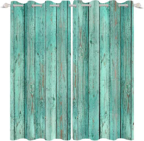 Miniatura 63 de Cortinas rústicas para ventana de puerta de granero, puerta de madera gris, puerta de garaje, tratamiento de ventana para sala de estar, dormitorio