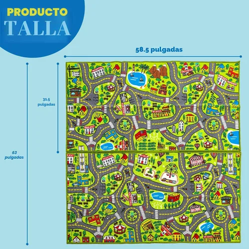Miniatura 6 de JOYIN Alfombras de juego para niños, alfombra de vida urbana, alfombra duradera para juegos de simulación de ciudad, alfombra para niños pequeños