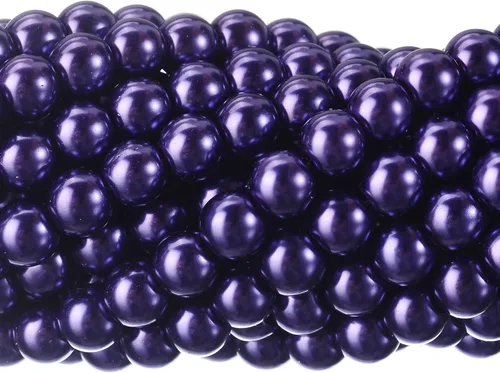 RUBYCA 200 piezas de cuentas redondas de cristal checo satinado brillante pequeñas para hacer joyería 10mm Amatista Púrpura