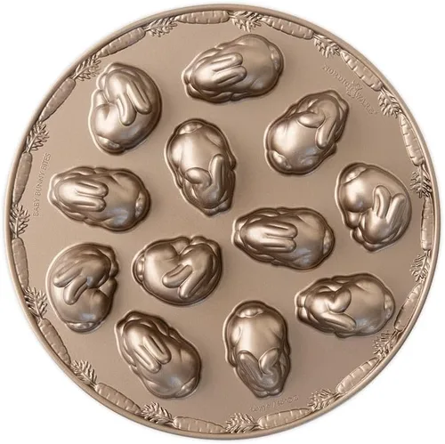 Miniatura 8 de Nordic Ware Bunny in Basket - Molde para tartas 3D, 10 tazas, caramelo