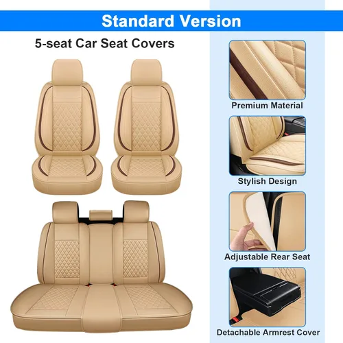 Miniatura 3 de Fundas de asiento de automóvil de ajuste universal para vehículos de 5 asientos, cobertura completa, protector de asiento para Camry Corolla RAV4