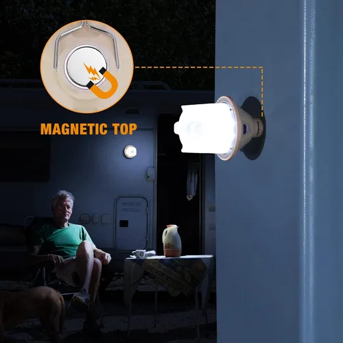 Miniatura 4 de EverBrite Linterna de campamento de 450 lúmenes, linterna de campamento recargable USB C con parte superior magnética y gancho para colgar, 5 modos
