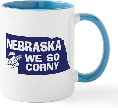 Miniatura 31 de CafePress I Love Nebraska Taza de café de cerámica de 11 oz (11.0 fl oz)
