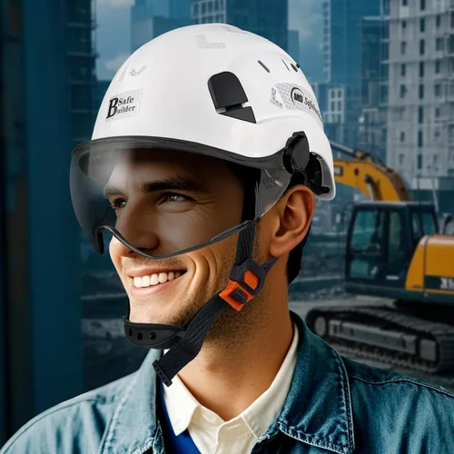 Miniatura 6 de Casco de Seguridad de Construcción con Visera Casco Duro ABS Cascos Duros de Ventilación Ajustable Protección de Cabeza de Trabajo Industrial