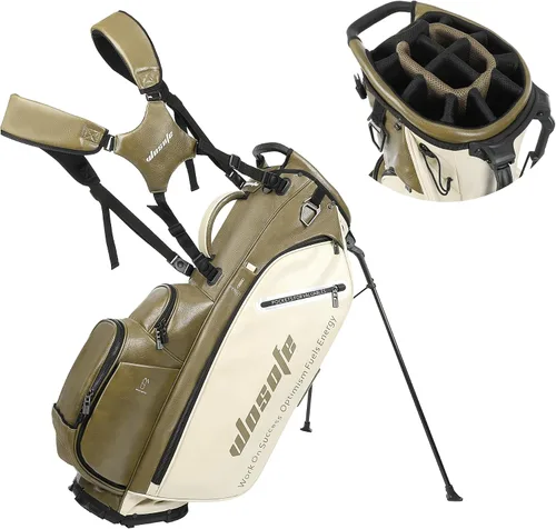 Miniatura 10 de WOSOFE PU Golf Bag with 6/14 Way Top Dividers Automatically Adjustable Dual Straps Elegant Design for Men Women Pu Golf Stand Bag with Multiple