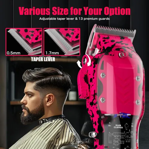 Miniatura 7 de Cortapelos profesional para mujer, kit de peluquería inalámbrico para cortar y arreglar el cabello, juego de cortapelos para corte de pelo de Rosa