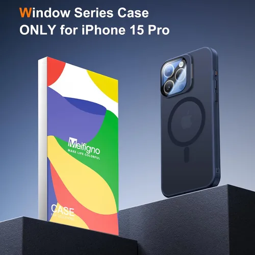 Miniatura 6 de Meifigno Window Mag Series - Funda diseñada para iPhone 15 Pro, soporte de cámara integrado y compatible con MagSafe, parte trasera mate translúcida