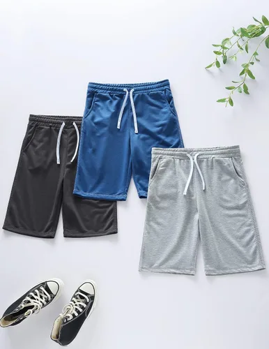 Miniatura 7 de Liberty Pro Paquete de 3 pantalones cortos deportivos para niños y jóvenes, pantalones cortos deportivos casuales con bolsillos, ropa deportiva