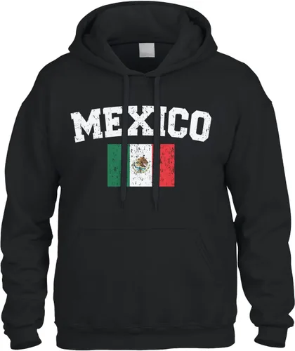 Cybertela Sudadera con capucha con capucha y diseño de la bandera de México