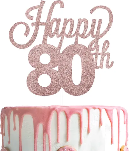 Miniatura 8 de LINGTEER - Decoración para pastel con texto "Happy Birthday 100", color negro