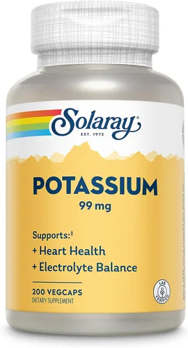 Miniatura 8 de Solaray Potasio 99 mg - Fórmula de equilibrio de electrolitos - Suplemento de potasio para electrolitos, apoyo vascular y de salud cardíaca