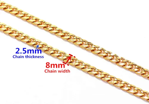 Miniatura 4 de Model Worker Cadena plana de hierro de 8 pulgadas – Cadena plana de hierro DIY Cadena de bolso Cadenas Accesorios Correas de monedero Correa
