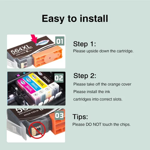 Miniatura 4 de 564XL - Cartuchos de tinta negros para impresoras HP (6 negros), alto rendimiento para cartuchos de tinta HP 564XL para HP Ink 564 funciona