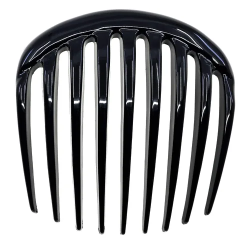 Camila Paris CP2873 Peine lateral francés pequeño redondeado, negro, peines de pelo con giro francés, pinzas de pelo de sujeción fuerte para mujer,