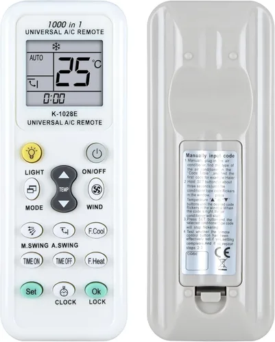 K-1028E - Control remoto universal de repuesto de CA para aire acondicionado Haier/LG/Sharp/Gree/Midea/Hitachi/Panasonic/Bosch/Toshiba/Sanyo, 1000