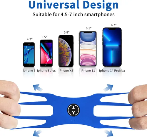 Miniatura 3 de Soporte de teléfono 3 en 1 para correr, muñequera, soporte para bicicleta, rotación de 360° y desmontable, apto para todos los teléfonos de 4.5-7