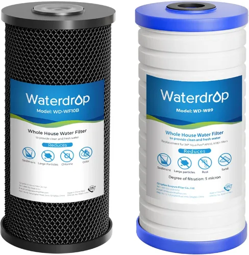 Miniatura 9 de Waterdrop WF10F Whole House Water Filter, Iron Filter, Compatible with WHF21-FG, Reduces Iron & Manganese Filter Cartridge, 6 Months, 2 Pack